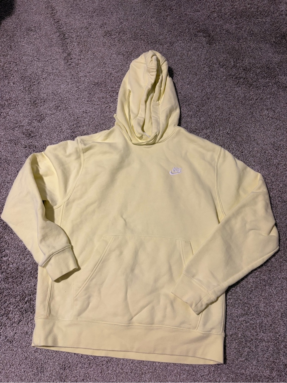 Nike Men's Light Yellow Pullover Hoodie Size Medium EUC